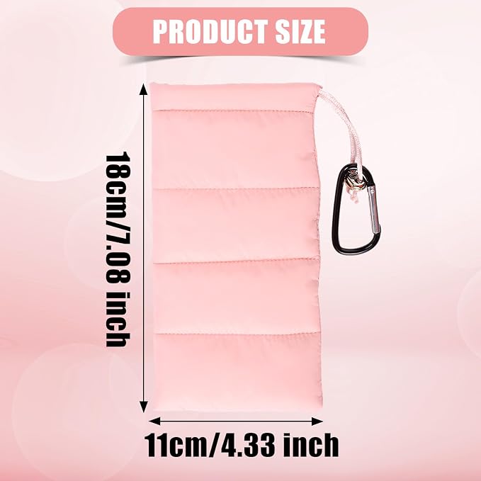 Lyreh Thermal Phone Case with Carabiner, Universal Cellphone Pouch to Prevent Freezing and Overheating, Insulated Warm Phone Cover Bags Extend Battery Life for Outdoor Sports Lovers Gifts (Pink)