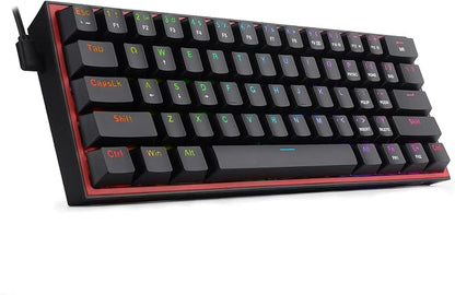 Redragon K617 Wired 60% Compact Hot-Swap RGB Gaming Mechanical Keyboard | 61 Keys Design for More Room to Aim, Swap-Ready Socket for Mod, Vibrant 20-Mode Lighting Hype Vibing, Pro Software Supported