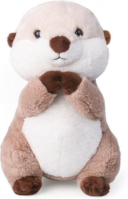 Riuhot Cute Otter Stuffed Animals Soft Sea Otter Plushie Toy 15.7" Christmas Birthday Party Plush Gift for Kids Children Girls Boys