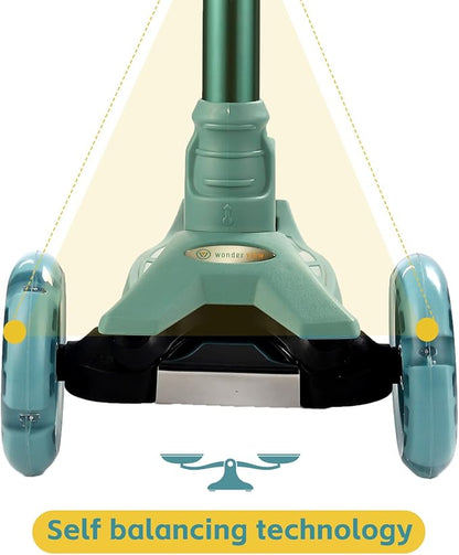 3 Wheel Scooter for Kids Ages 6-12,Kids Scooter with Light Up Wheels, Sturdy Deck Design, and 4 Height Adjustable Suitable for Kid Ages 3-12