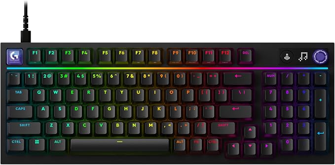 Logitech G316 X 98 Mechanical Gaming Keyboard (Tactile) - Black | Hot-Swappable Tactile Mechanical Switches, Gasket Design, PBT Keycaps, <8Khz, LIGHTSYNC RGB, Dot-Matxix LED Display, USB-C