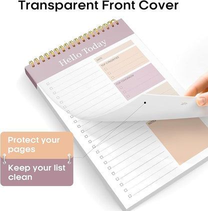 Taja To Do List Notepad, Undated Daily Planner for Work and Goal Setting | Purple, 52 Sheets, 9.8" x 6.5" , for Office, Home and school, Daily Task Planning, Notes and Everyday Organization