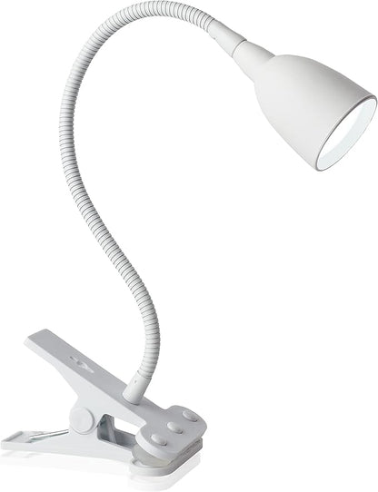 Newhouse Lighting NHCLP-OL-WH Olivia LED Clamp Light Desk Lamp with Flexible Gooseneck, 3 Brightness Levels & 3 Color Modes, White