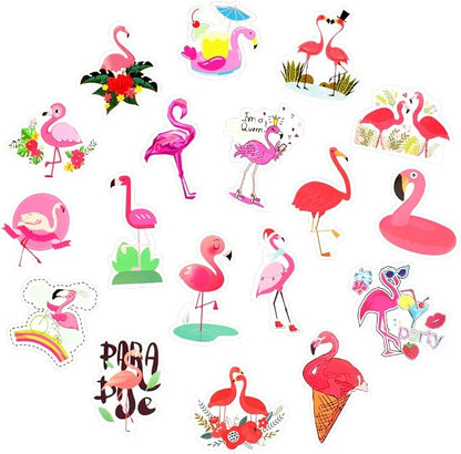 QTL Flamingo Stickers for Kids, Flamingo Party Supplies, Waterproof Vinyl Stickers for Water Bottle and Laptop, 50PCS