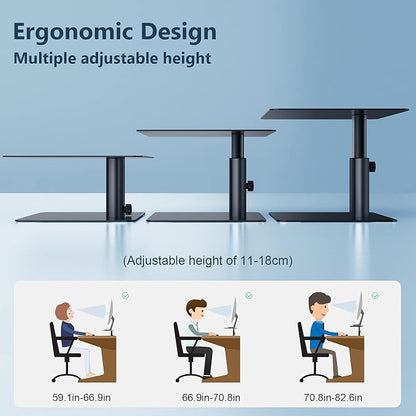 Nillkin Monitor Stand for Desk, Adjustable Height Computer Monitor Stand | Ergonomic Aluminum Computer Stand for Desktop | iMac, Studio Display XDR, Dell, HP, Lenovo, Other Screen Display | Black