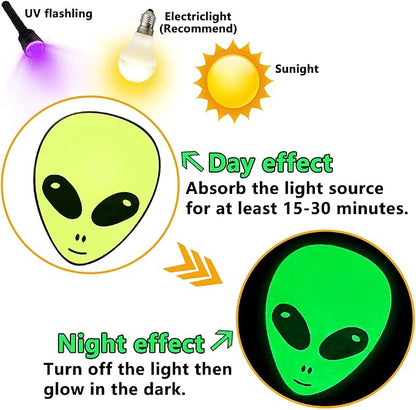 QTL Glow in The Dark Wall Stickers for Kids Glowing Party Supplies Waterproof Vinyl Stickers for Water Bottle Laptop 20Pcs