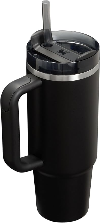 STANLEY Quencher H2.0 Flow State Tumbler, 30 oz, Black 2.0 | Handle and Straw | 3-Position Lid | Cup Holder Compatible for Travel | Insulated Stainless Steel Cup | BPA-Free