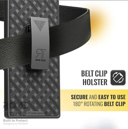 Designed for Samsung Galaxy S24 Ultra Case with Belt Clip Holster | Rugged Holster & Protective Phone Case Combo with Anti-Slip Texture - Black