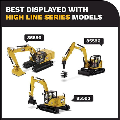 Diecast Masters CAT Caterpillar 301.7 CR Next Generation Mini Hydraulic Excavator with Work Tools and Operator High Line Series 1/50 Model 85597