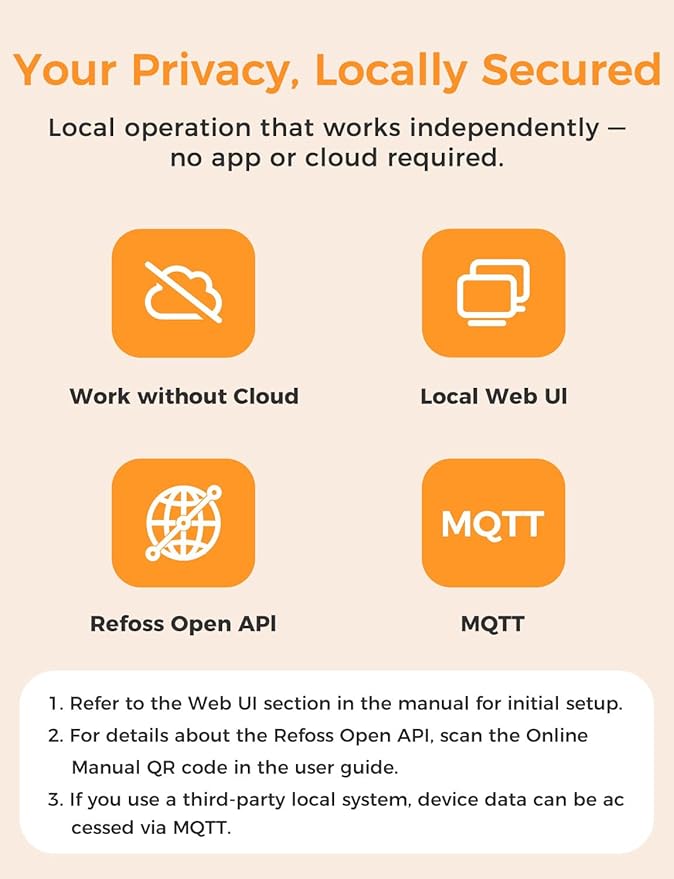 Refoss Smart Home Energy Monitor, Native Open API & Web UI (No Cloud Required), Real Time Electricity Usage Monitor, Power Consumption Meter Works with Home Assistant & MQTT, Solar Net Metering, ETL | Smart Home Energy Monitor