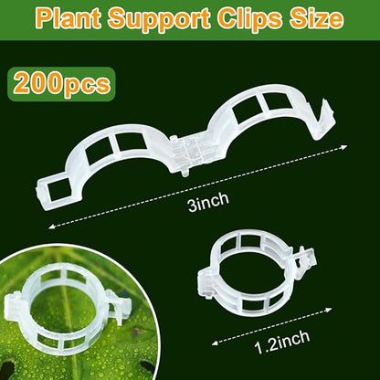 200 Pcs Plant Support Garden Clips, Tomato Clips, Crop Clips for Vine Vegetables, Fixing Tomato, Sweet Pepper, Eggplant, Makes Plants Grow Upright and Healthier