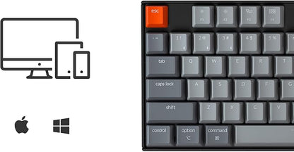 Keychron K8 Tenkeyless Wireless Mechanical Keyboard for Mac, RGB Backlight, Bluetooth, Multitasking, Type-C Wired Gaming Keyboard for Windows with Gateron G Pro Brown Switch