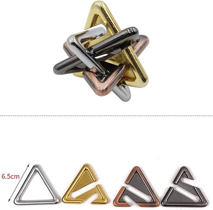 Joyeee 6 Pcs Brain Teaser Metal Wire Puzzles, Mind IQ Test Unlock Toy, Interlock Challenge Puzzle Game Educational Toy Gift for Boys Girls Teens Adults, #C