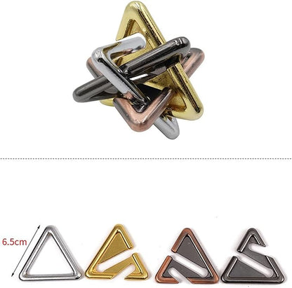 FantasyDay 5 Pcs Brain Teaser Puzzle,Metal Puzzle, Unlock Interlock IQ Test Game, Magic Trick Toy Gift for Kids and Adults