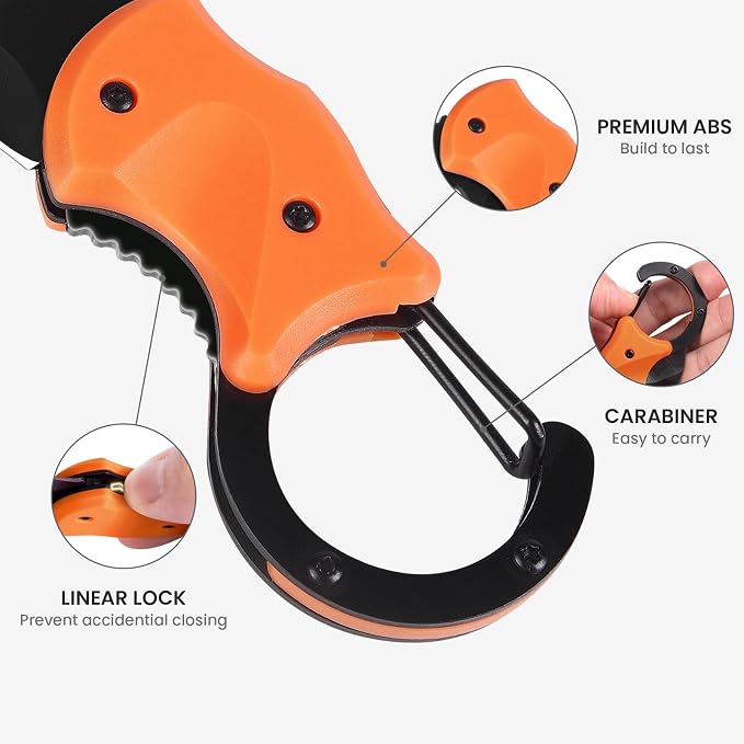 FUNBRO Small Pocket Knife for Men, Mini Edc Knives | Cool Folding Knife Box Cutter with 1.34inch Sharp Blade, Great Gift for Men (orange)