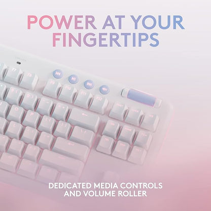 Logitech G713 Wired Gaming Keyboard with LIGHTSYNC RGB Lighting, Tactile Switches (GX Brown), and Keyboard Palm Rest, PC and Mac Compatible, White Mist