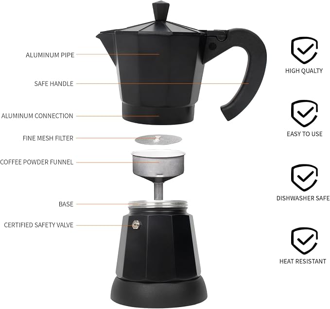 LAOION 6 Cup Electric Moka Pot, 300ml Portable Espresso Maker | Cafeteras Electricas Modernas with Detachable Base and Overheat Protection, Coffee Machine Gift for Home or Travel