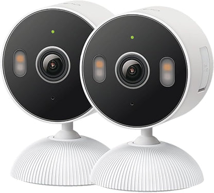 Tapo 2K Indoor/Outdoor Wired Security Camera - Works as a Baby Monitor & Pet Camera, Person/Motion/Baby Cry Detection, 2-Way Audio, Siren, Subscription-Free SD Storage or Optional Cloud, C113 (2-Pack)