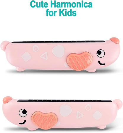 Toddler Musical Instruments Toy Trumpet, Harmonica, Recorder Flute for Kids Baby, Musical Toys Set for Children Boys Girls Ages 2 3 4 5, Pink (Pink)