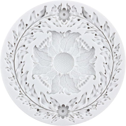 Baroque Style Polymer Clay Mold Baroque Relief Flower Silicone Molds Embossed Flower Mold for DIY Craft Epoxy Resin Casting Polymer Clay Tools Crafts Air Dry Jewelry Making