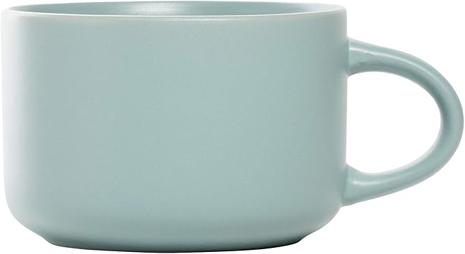 10 Strawberry Street Wazee Matte 4.75"/22 oz Oversized Mug, Set of 6, Mineral Blue