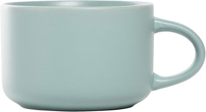 10 Strawberry Street Wazee Matte 4.75"/22 oz Oversized Mug, Set of 6, Mineral Blue