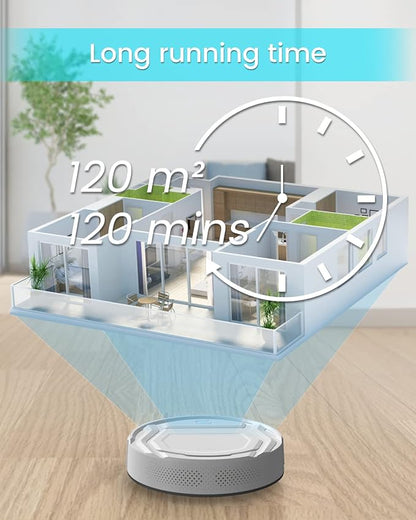 Lefant M210 Pro Robot Vacuum with 2200 Pa Powerful Suction, 6 Cleaning Modes, 120 Mins Runtime, Quiet, Self-Charging, Voice Control, Ideal for Pet Hair and Hard Floor, White