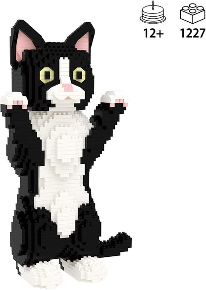 Larcele Micro Building Blocks Set, DIY Mini Building Toy Bricks for Age Over 12 Years, 1227 Pieces KLJM-05 (Devon Rex Cat)