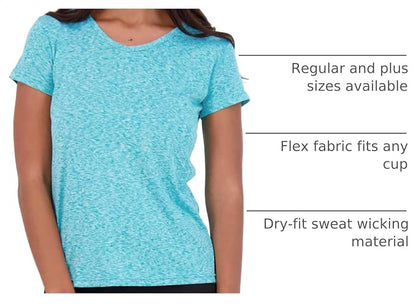 5 Pack Women's Dry Fit V Neck Workout Tops T Shirts Athletic Gym Yoga Tees | Available In Plus Size, Cooling Moisture-Wicking, Short Sleeve, Quick-Dry, Fitness, Stretch, Exercise, Running, Hiking
