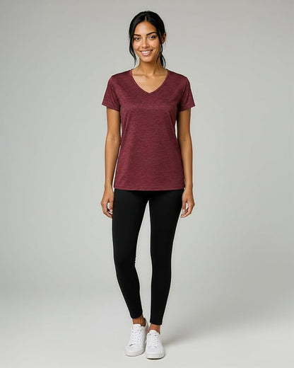5 Pack Women's Dry Fit V Neck Workout Tops T Shirts Athletic Gym Yoga Tees | Available In Plus Size, Cooling Moisture-Wicking, Short Sleeve, Quick-Dry, Fitness, Stretch, Exercise, Running, Hiking