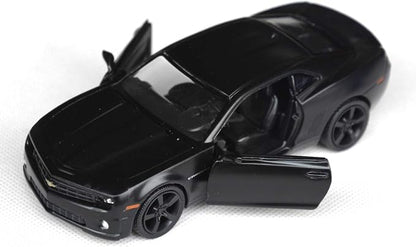 Tianmei 1:32 Scale Supercar Styling Alloy Die-Cast Car Model Collection Decoration Ornaments, Kids Play Vehicle Toys with Pull Back Action and Open Doors (Camaro - Black)