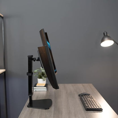 VIVO Mechanical Free Standing Single Monitor Mount Desk Stand, Tall Height Adjustable Arm for Screens up to 32 inches, Black, STAND-V001V