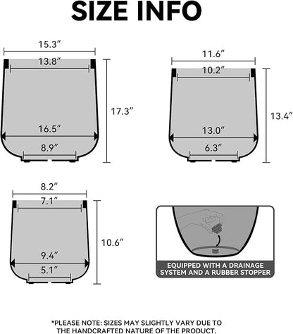 Kante 11.6" Dia Round Concrete Planter, Outdoor Indoor Large Plant Pots Containers with Drainage Hole and Rubber Plug for Home Garden Patio, Light Gray