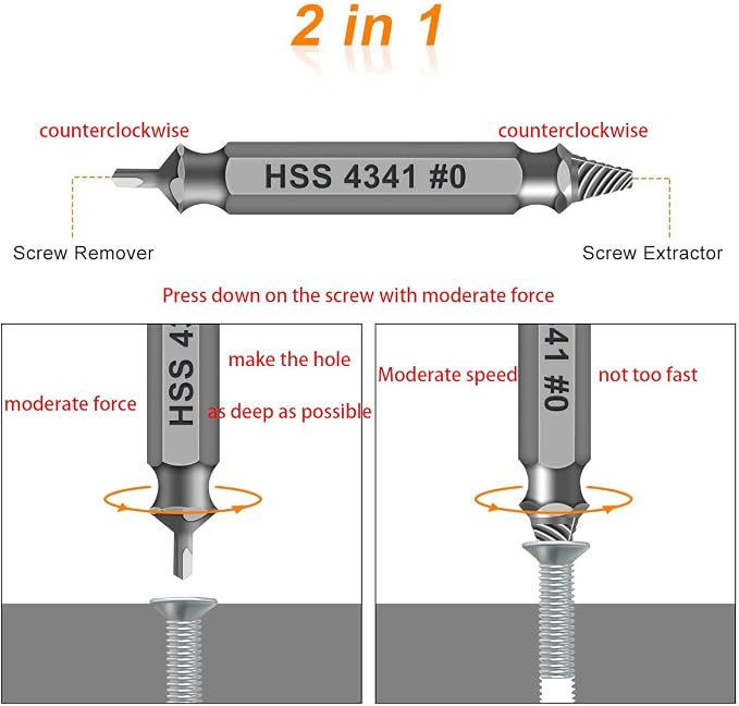 Damaged Screw Extractor Set,Christmas Stocking Stuffers for Adults Men Him | Gifts for Men,Mens Gifts for Dad,Husband,Stripped Screws Bolt Drill Bit Tools for Easy Removal of Rusty Broken Screw