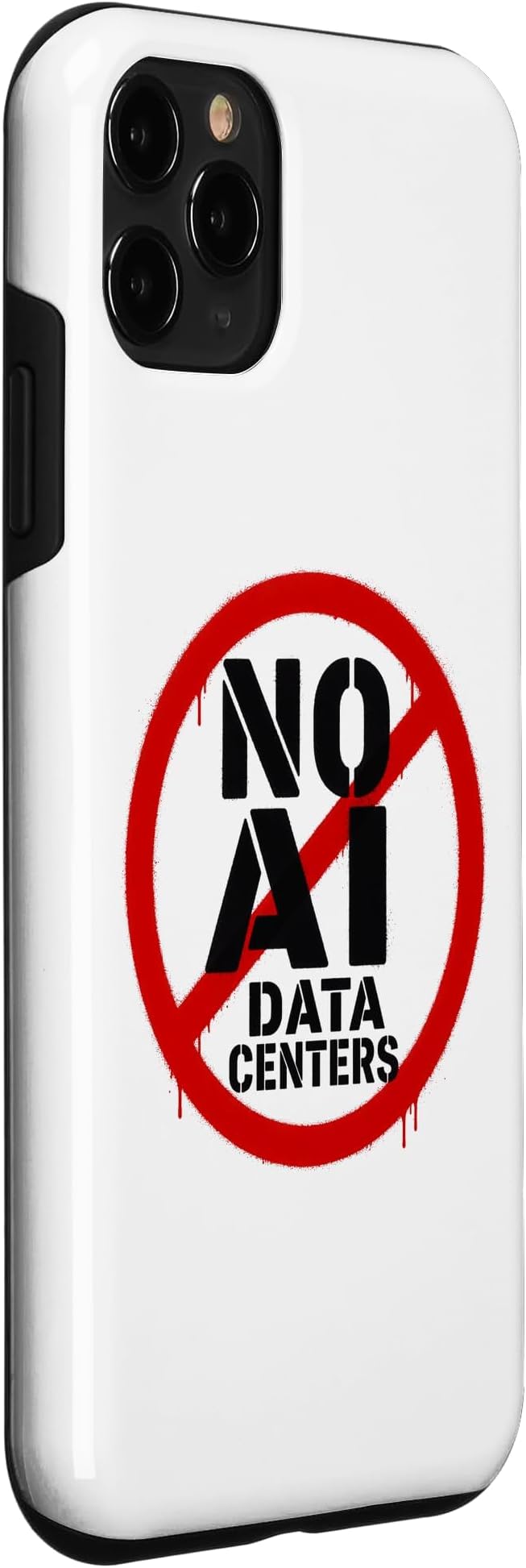 No AI Data Centers – Simple Minimal Spray Paint Style Text Case for iPhone 11 Pro
