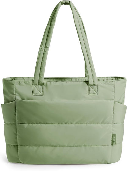BAGSMART Tote Bag for Women, Lightweight Puffy Tote Bag with Compartments Shoulder Bag Handbag for Travel, Work, Gym | Lightweight