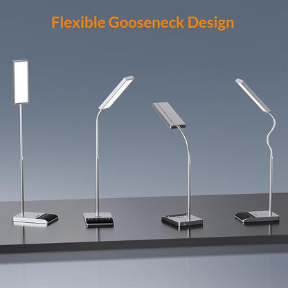 LEPOWER Desk Lamp, 800LM LED for Home Office, True Eye-Caring for Reading | 50 Lighting Modes, 2X Wider Panel, 360° Flexible Gooseneck, Touch Control, 12W Bright Table Lamp for Dorm, Bedroom, Study