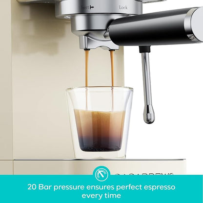 CASABREWS 3700 Essential Espresso Machine, Stainless Steel Espresso Maker | 20-Bar Italian Pump, Powerful Steam Wand, 43.9oz Removable Water Tank, Compact Espresso Maker for Home, Cappuccino & Latte