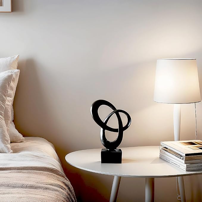 Dosker Abstract Sculpture Knot Decor Mobius Stripe Statue (Black) | Modern Sculpture for Home Decor, Coffee Table Decor for Living Room, Office
