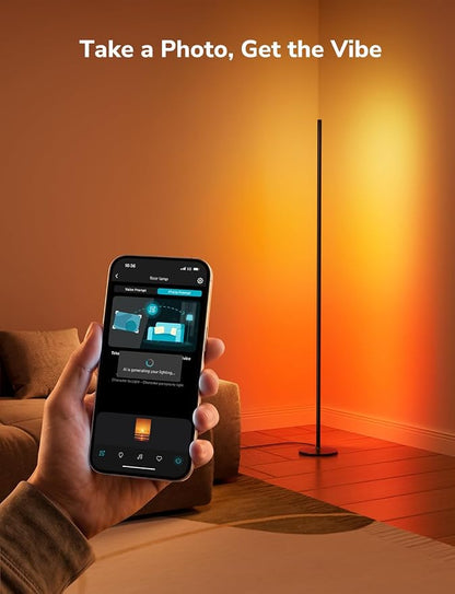 Lepro OE1 AI Corner Floor Lamp, Smart RGBICW LED Corner Lamp with Music Sync, Alexa Enabled, Personalized AI Lighting Designer, Modern Standing Lamp for Living Room/Bedroom,1000LM,2.4G WiFi, No Remote