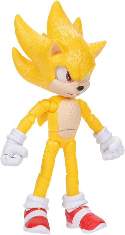 Sonic The Hedgehog 3 Movie Action Figures - 5-Inch Super Sonic The Hedgehog Collector Toy Figure, Highly Articulated for Boys & Girls - Officially Licensed 3 Movie Product