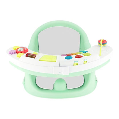 Infantino Music & Lights 3-in-1 Discovery Seat & Booster, Toddler Booster Seat for Dining Table or Kitchen Chair, Baby Activity Center & Snack Tray, Mint