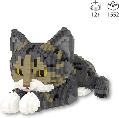 Larcele Micro Building Blocks Set, DIY Mini Building Toy Bricks for Age Over 12 Years, 1552 Pieces KLJM-05 (Chinese Li Hua Cat)