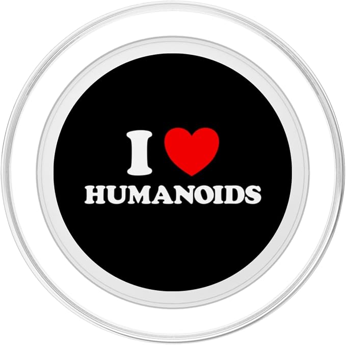 Humanoid Heart Funny Cute Embodied AI Bot Robot Being Fan PopSockets PopGrip for MagSafe