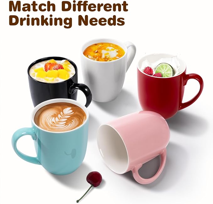 Urbanstrive 16 oz Large Coffee Mug with Handle Tea Cup Novelty Coffee Cup Idea Gift for Men Women Office Work (Yellow)