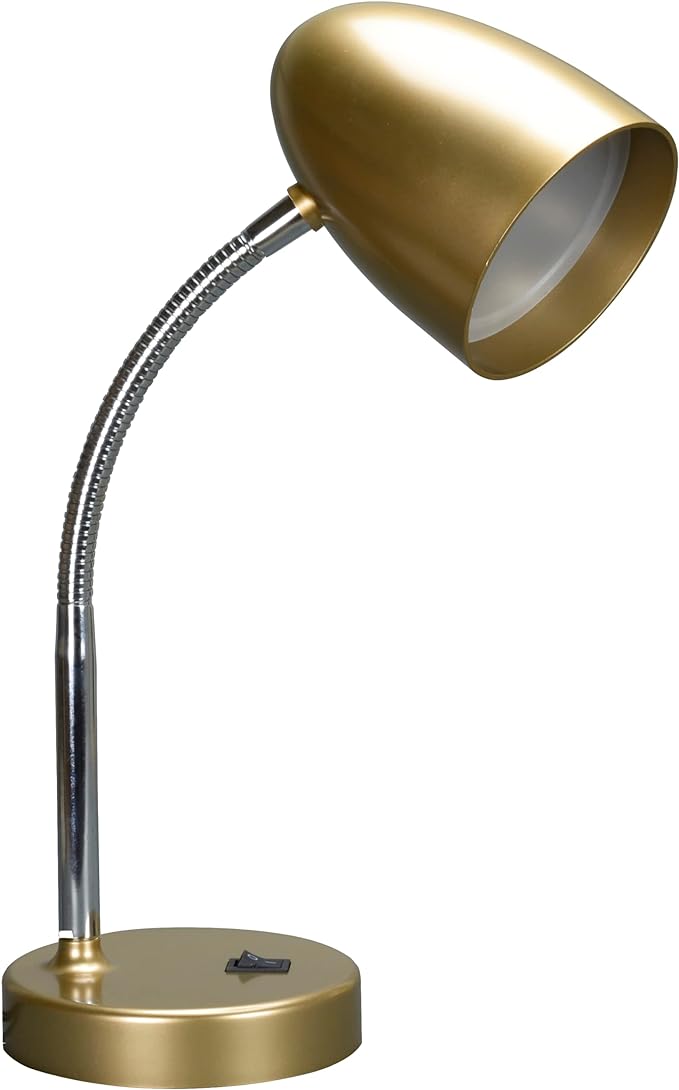 LED Desk Lamp, Flexible Gooseneck with Table lamp, 3.5W 240LM 4000K Cool White Study Lamps for Bedroom and Office, Eye Protection, ETL Listed,Gold