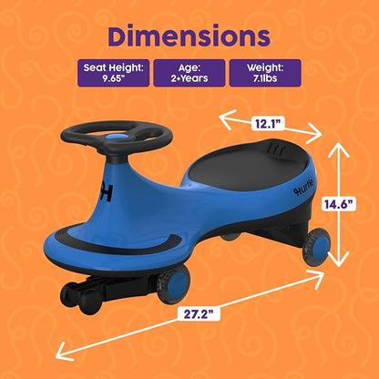 Hurtle Swing Ride On Car, Wiggle Car Toy for Kids, No Pedals, Batteries or Gears, Safe Toddler Ride On Toy with Twist & Go Motion, for Indoor & Outdoor Use, Suitable for Kids Above 2 Years, Blue