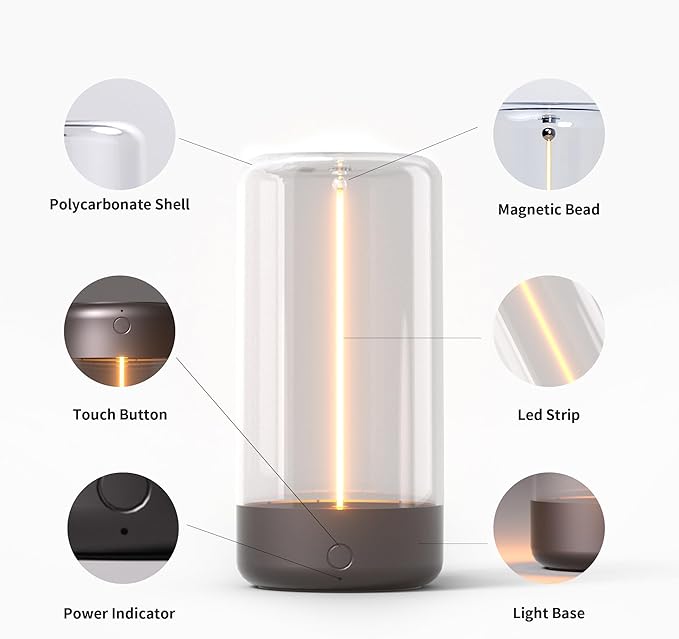 Mini Minimalist Table Lamp Cordless LED Desk Lamp Rechargeable Modern Night Lights Portable Nightstand Lamps Unique Ambient Light Mood Lighting for Bedroom, Beside, Nursery