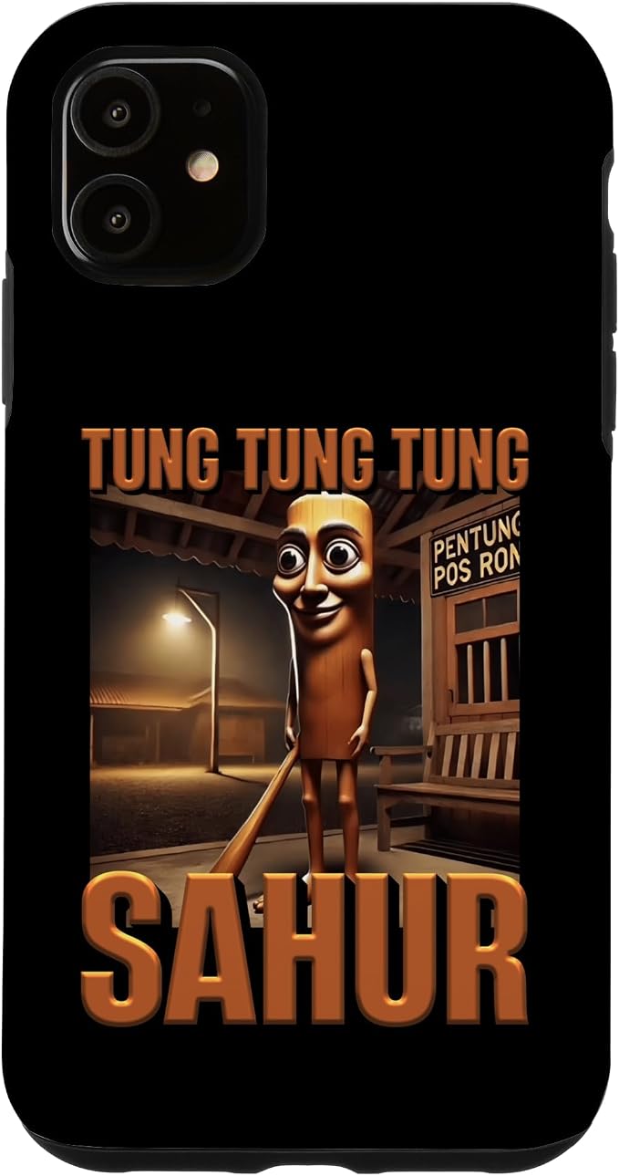 Internet Hilarious Meme AI Character Tung Tung Tung Sahur Case for iPhone 11