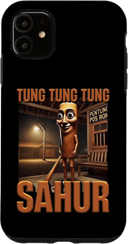 Internet Hilarious Meme AI Character Tung Tung Tung Sahur Case for iPhone 11